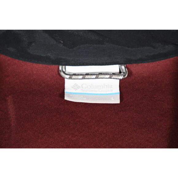 Columbia Fleece Jacket Mens Large Maroon Full Zip Sherpa Outdoor Warm AM0440 - Picture 4 of 5